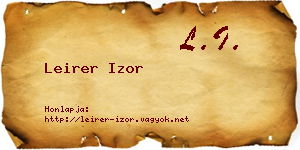 Leirer Izor névjegykártya